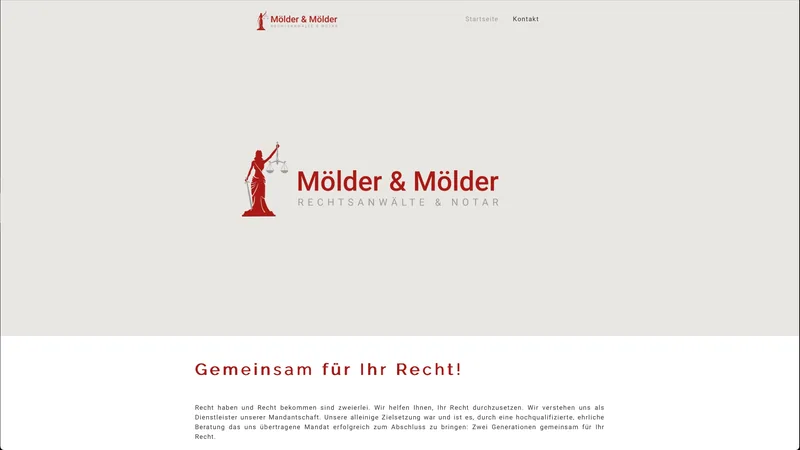 Website für die Rechtsanwälte Mölder und Mölder in Nordhorn, erstellt von 52grad