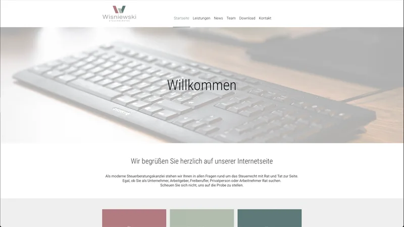 Website für Wisniewski Steuerberater in Nordhorn, erstellt von 52grad